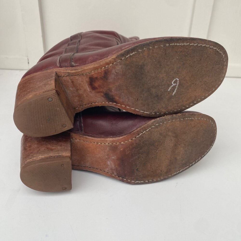 Vintage Dexter Pull On Tall Boots Shoes Brown - Picture 8 of 9